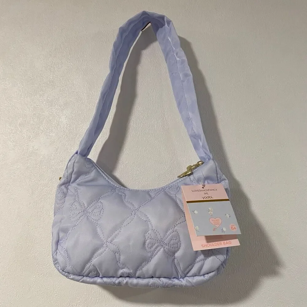 LoveShackFancy x Yoobi Lavender Quilted Bow Shoulder Bag NWT Kids